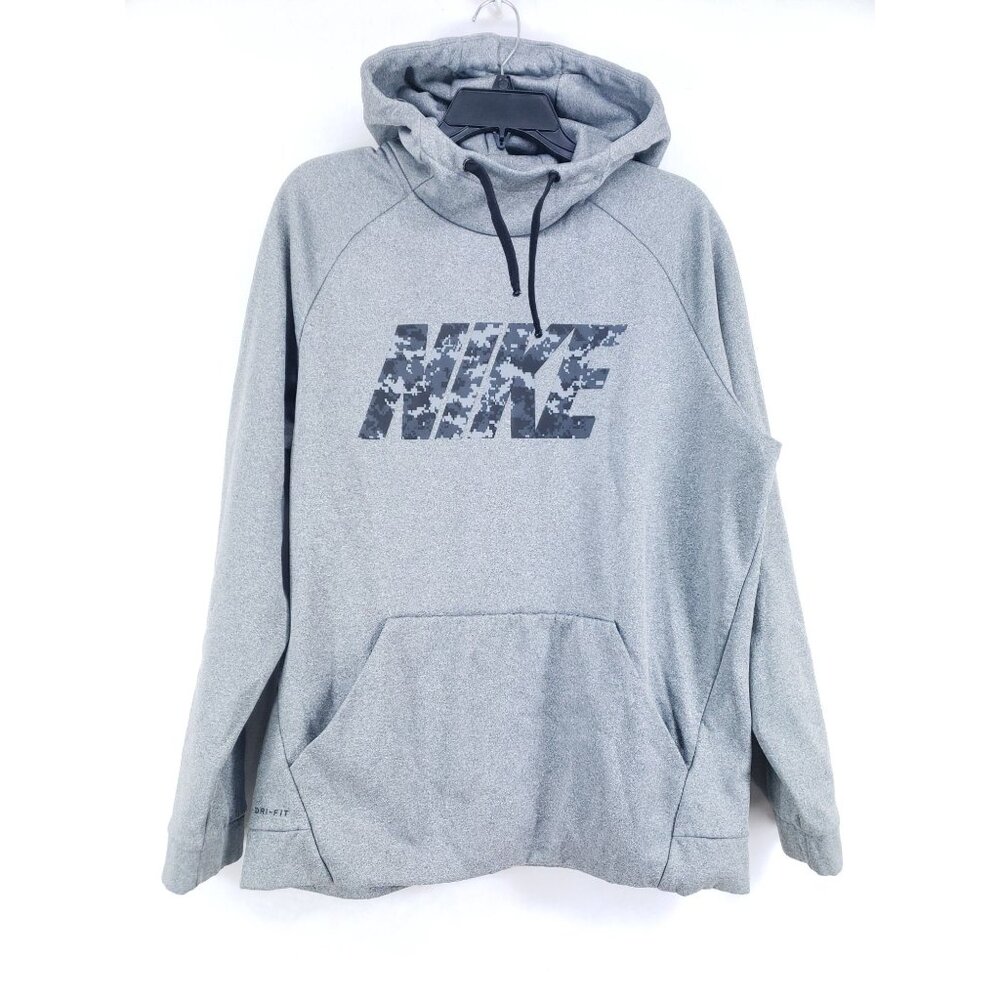 Nike Funnel Neck Hooded Sweatshirt Men's Size Large Gray